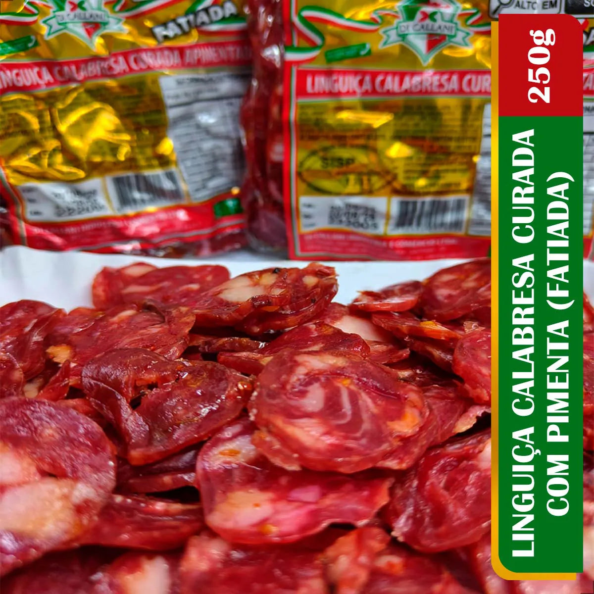 Linguiça Calabresa Fatiada (com Pimenta) 250g - Di Callani