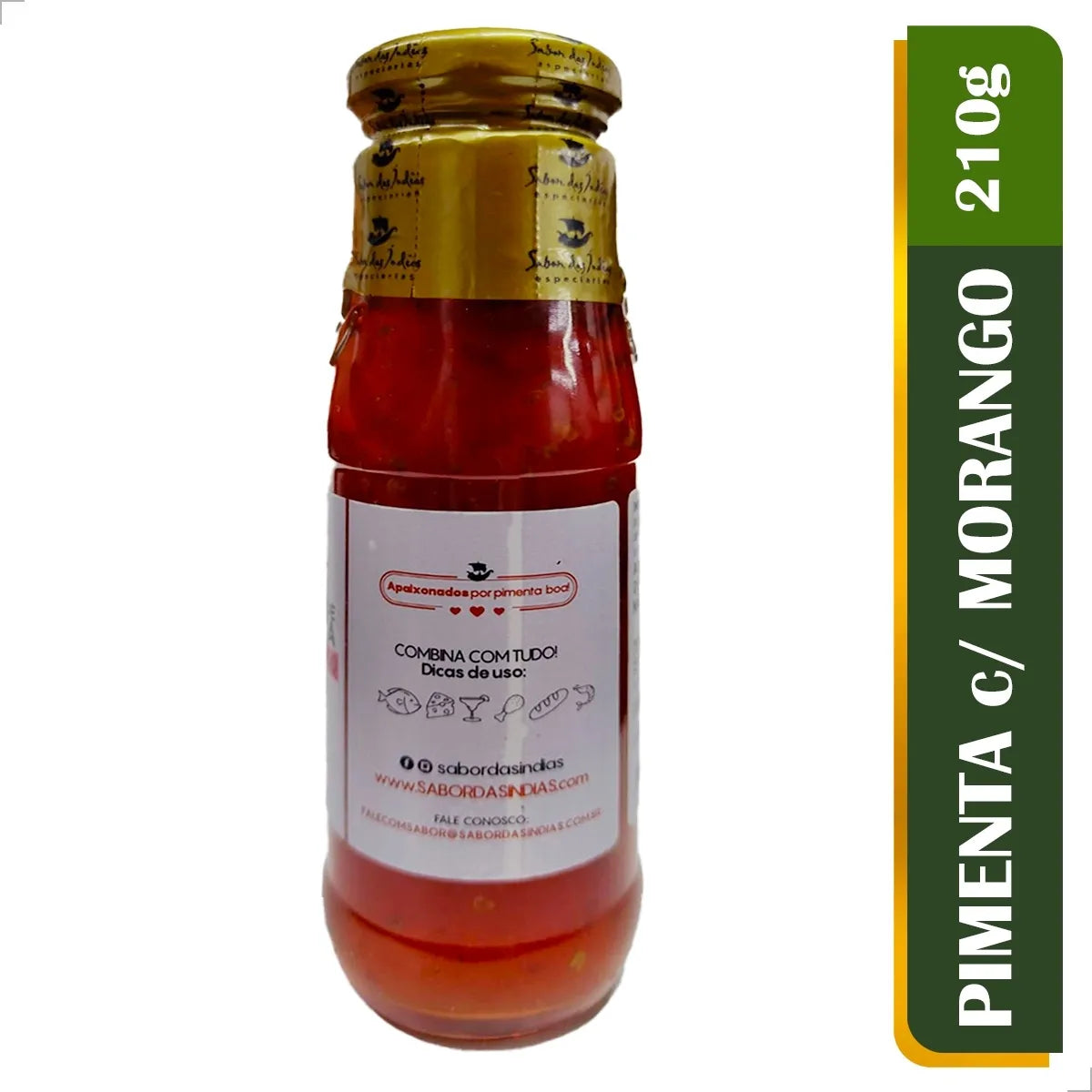 Chutney de Morango com pimenta 210g - Agridoce Gourmet Sabor das Indias